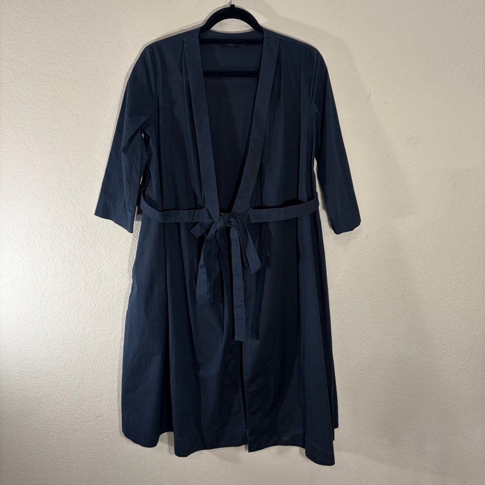 COS tie front duster jacket Black Sz 36 Career Contemprorary Classic
